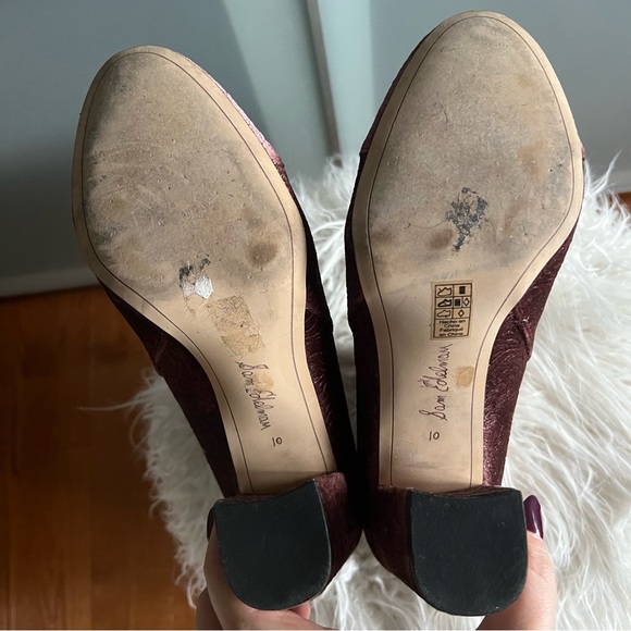 Sam Edelman Pink Patterned Suede Heeled Booties. - Picture 6 of 6